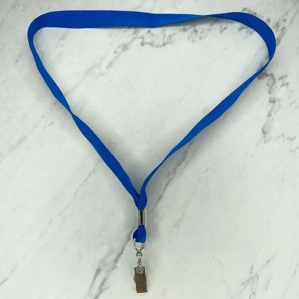 Blue ID Badge Holder School Work Lanyard Necklace